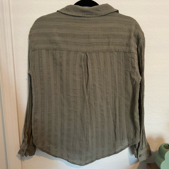 Women’s C&C California Cotton Button Down Blouse in Size L Boho Casual - Picture 2 of 5